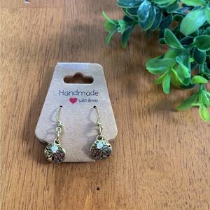 Handmade sand dollar earrings